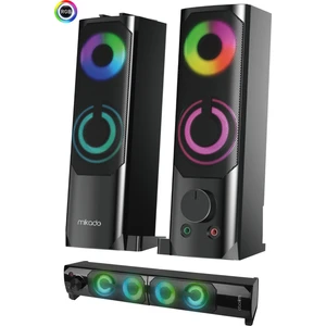 MD-S102 2.0 3Wx2CH RGB Ledli Siyah USB Soundbar Speaker Hoparlör