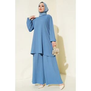Kadın Indigo Tunik Pantolon Alt Üst Takım 6663