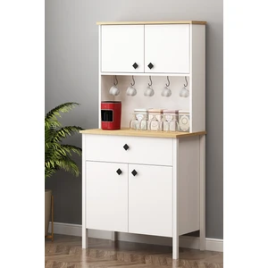 Avm Park Remy Beyaz Kahve Köşesi Dolabı – 18 mm Kaplama Yonga Levha, 80x40x165 cm, Sağlığa Zararsız, Tek Çekmeceli