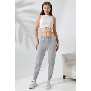 Kompak Penye Likralı Esnek Yumuşak Dokulu Paçası Lastikli Eşofman Altı 21633 Grimelanj