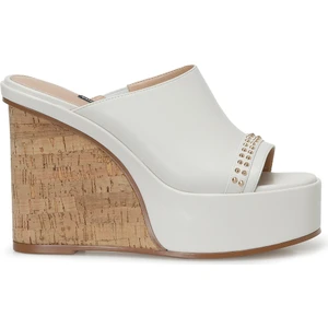 Nine West CORIN 4FX Bej Kadın Dolgu Topuk Terlik