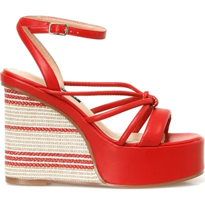 Nine West Corow 4fx Kırmızı Kadın Dolgu Topuk Sandalet