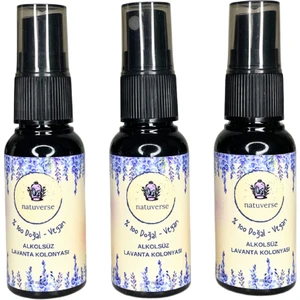 Doğal & Alkolsüz & Vegan & Helal Lavanta Kolonyası Deneme - Mini Boy 3'lü 30 ml