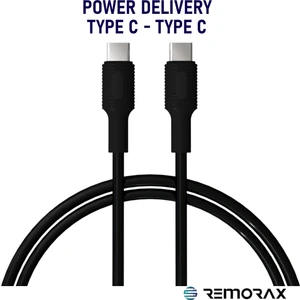 Coral Type C-C, 150 Cm, 60 Watt Power Delivery, Siyah Kablo + Siyah/Siyah Uçlar