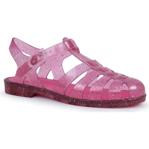 S10262 Biarritz Glitter Sandalet Simli Fuşya