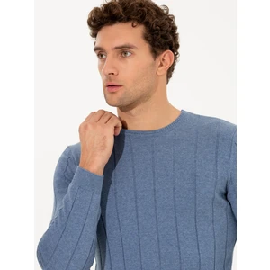 Erkek Sax Slim Fit Bisiklet Yaka Triko Kazak 50257389-VR045