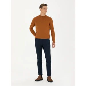 Erkek Lacivert Beli Kemer Tokalı Slim Fit Kanvas Pantolon 50274014-VR033