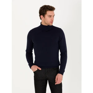Erkek Lacivert Slim Fit Balıkçı Yaka Basic Triko Kazak 50257385-VR033