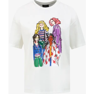 Kırık Beyaz Kadın Bisiklet Yaka Basic T-Shirt F4SL-TST0218