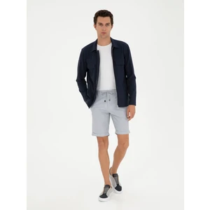 Erkek Açık Mavi Regular Fit Beli Bağcıklı Şort 50289150-VR003