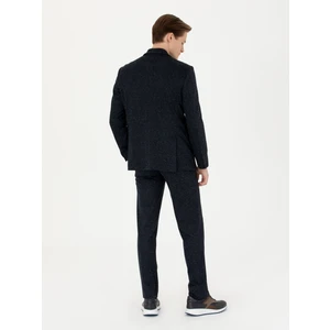 Erkek Lacivert Slim Fit Yün Karışımlı Kumaş Pantolon 50273665-VR033