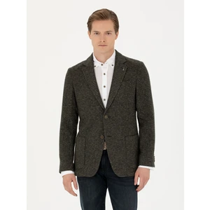 Erkek Haki Slim Fit Yün Karışımlı Spor Ceket 50272700-VR027