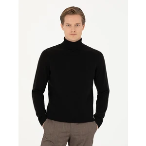 Erkek Siyah Slim Fit Basic Kazak 50270164-VR046