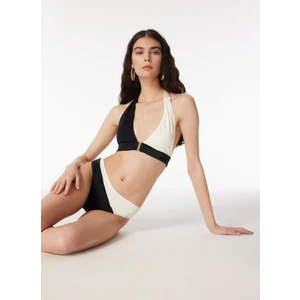 Siyah - Ekru Kadın Bikini Alt 24-Parella