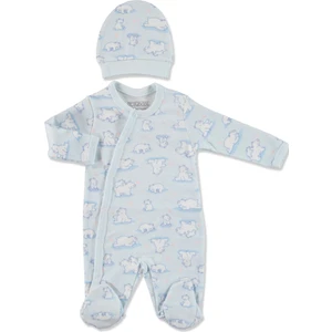 Miniko Kids Erkek Bebek Ayıcık Şapka 2li Pamuk Tulum