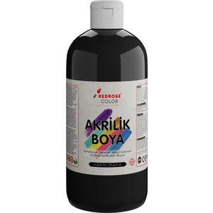 Siyah Akrilik Boya 500 gr Sanatsal, Dekoratif, Hobi Amaçlı, Canlı Renkler