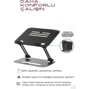 DYT-816 Metal Ergonomik Macbook Uyumlu Katlanabilir Laptop Standı