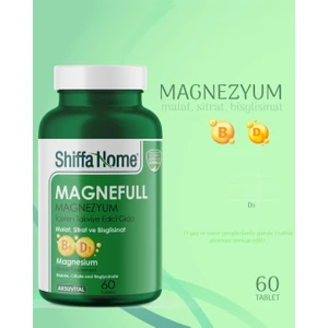 Aksu Vital Shiffa Home Magnefull- Magnezyum Sitrat, Malat ve Bisglisinat - 60 Tablet