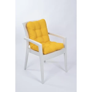 Candy Sarı Pofidik Arkalıklı Sandalye Minderi Özel Dikişli Bağcıklı 43X88 cm