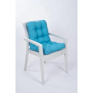 Candy Turkuaz Pofidik Arkalıklı Sandalye Minderi Özel Dikişli Bağcıklı 43X88 cm