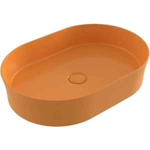 Bocchi Sottile Slim Line Tezgah Üstü Elips 55X38 cm Lavabo Parlak Mandalina Sarısı