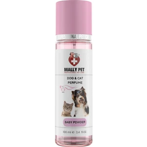 Mally Pet Professional Kedi ve Köpek Parfümü 100 ml Bebek Pudrası Kokulu Evcil Hayvan Spreyi