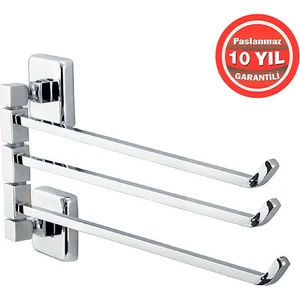 Çelik Banyo KU10-015 Paslanmaz Pirinç Kumru 3’lü Döner Havluluk