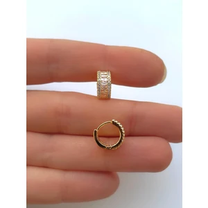 Ares Collection Parlak Baget Zirkon Taşlı Kalın Kıkırdak Helix Tragus Kulak Memesi Uyumlu Piercing Küpe