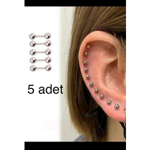 Ares Collection 5 Adet Iki Ucu Top  Piercing Küpe