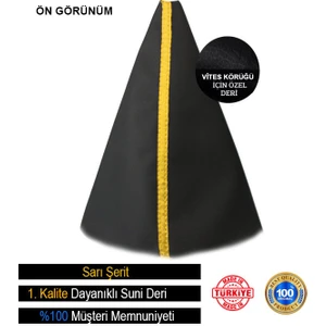 Hyundai Getz Siyah Deri Özel Tasarım Sarı Şerit Spor Dikiş Vites Körüğü