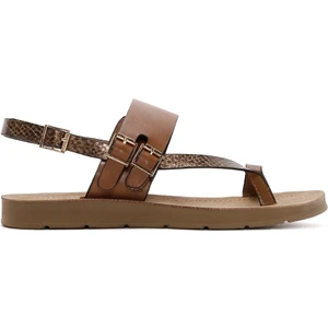 Kadın Taba Bilekten Bantlı Parmak Arası Sandalet