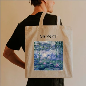 Bez Çanta Dünyası Claude Monet Water Lilies Bez Çanta