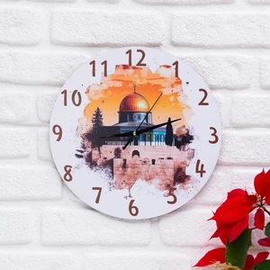 Deep Craft Dekoratif Ahşap Duvar Saati Salon,ofis,büro,ev Şık Tasarım- Kuddüs2