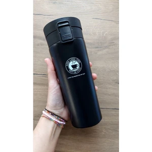 Güvenlik Kilitli Sızdırmaz Paslanmaz Çelik Filtreli 500 ml Siyah Termos Bardak Çay Kahve Termosu