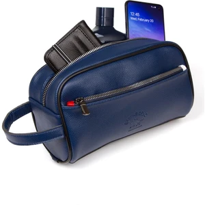 Newish Polo Erkek Deri Portföy Clutch Traş Kozmetik Bakım Ve Günlük El Çantası (14X24CM) newpolo171 - Lacivert