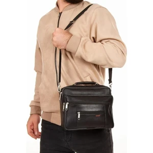 Newish Polo Erkek Hakiki Deri Omuz ve El Çantası newpolo151 - Siyah