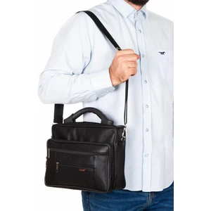 Newish Polo Erkek Hakiki Deri El ve Omuz Çantası newpolo079 - Siyah