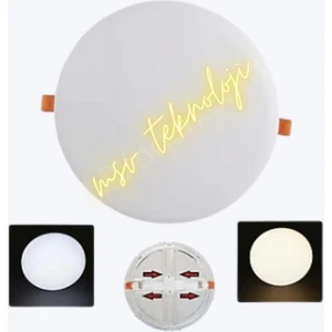Msv Teknoloji 220 Volt 36 Watt Ayarlı Slim LED Panel 6500K Beyaz Işık Sıva Altı Yuvarlak 2 Adet