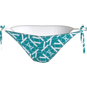 Calvin Klein Mavi - Beyaz Kadın Bikini Alt Strıng Sıde Tıe-Prınt KW0KW024860G1