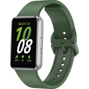 Samsung Galaxy Fit 3 Ile Uyumlu Silikon Spor Kordonlu Klasik Kayış Kordon