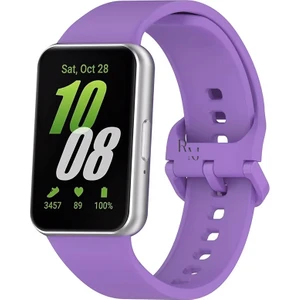 Samsung Galaxy Fit 3 Ile Uyumlu Silikon Spor Kordonlu Klasik Kayış Kordon