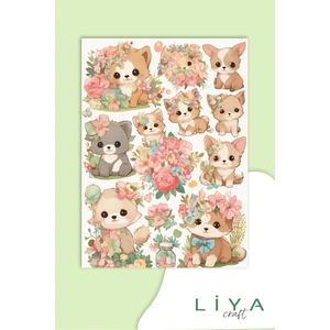 Sevimli Kedi Sticker Planner Ajanda Bullet Journal Için Uygun Set