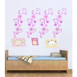 DUVAR ÇIKARTMA STICKER DEKORATİF DUVAR KAĞIDI,SÜS  İKİ ADET ÇİÇEKLİ AĞAÇ DESENLİ PVC 70X50X0,5CM
