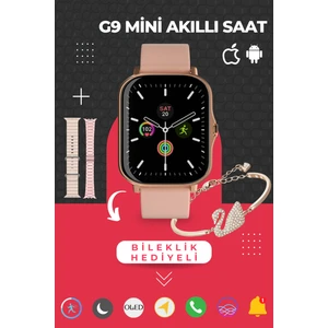 G9 Mini 3 Kordonlu Bileklik Hediyeli Kadın Akıllı Saat Arama Konuşma Siri Hediye Akıllı Saatler Watch 9 8 7