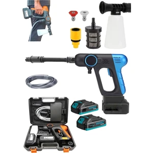 Dynamic Max 854VF Çift Akülü Şarjlı Oto Araç Bahçe Yıkama Tabancası Köpük Hazneli Yüksek Basınç Çift Turbo Güç