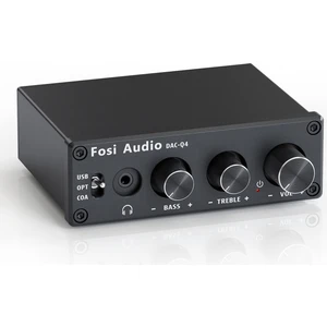 Fosi Audio Q4 Mini Dac ve Oyun Için Stereo Kulaklık Amplifikatörü, Usb/optik/koaksiyel - Aux Rca, Dijital - Analog Ses Dönüştürücü