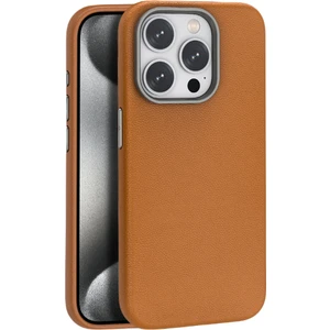 Apple iPhone 15 Pro Max Leather Kahverengi Magsafe Suni Deri Kılıf