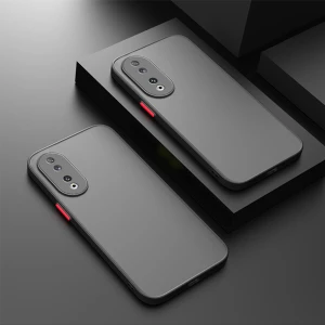 Honor 90 Kılıf Mat Parmak Izi Yapmaz Kamera Korumalı Renkli Tuşlu Sert Silikon