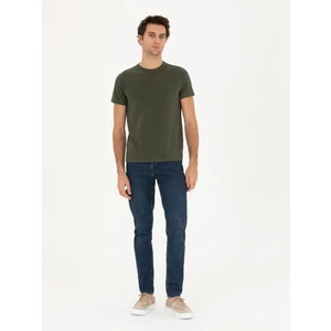 Erkek Haki Slim Fit Bisiklet Yaka T-shirt 50284773-VR027