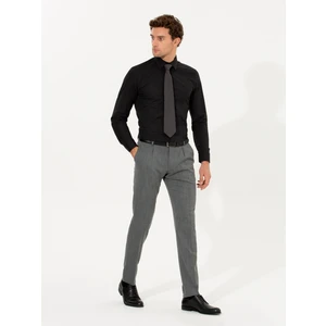 Erkek Siyah Slim Fit Uzun Kollu Basic Gömlek 50268506-VR046